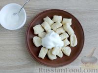 Ленивые вареники со шкварками и брынзой