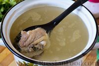 Рассольник по-ленинградски, с говядиной, рисом и томатной пастой